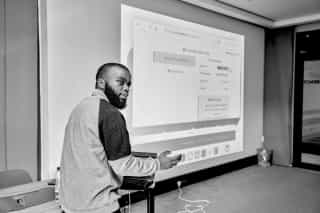 Shemmy presenting at Africa Works